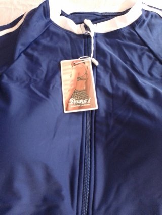 Costume donna manica lunga blu e bianco TG 46/48