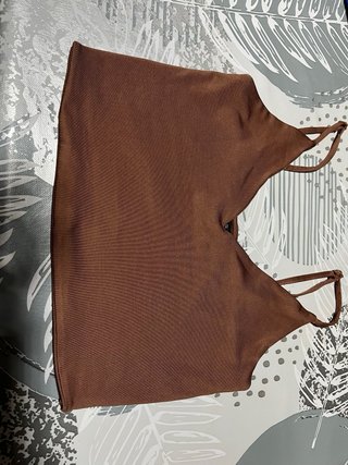 Tops de tirantes (azul y marrón)