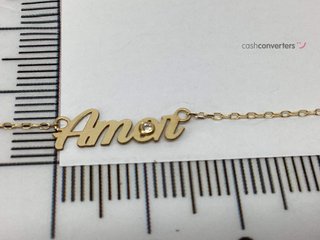 cadena oro 18k con piedra con diamante 22cm