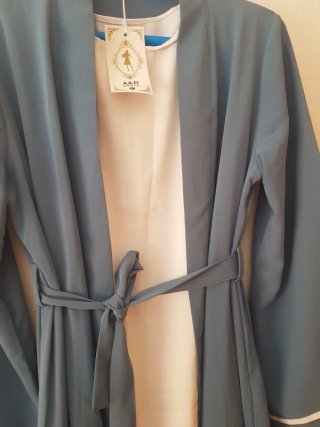 Vestido largo azul y blanco talla única