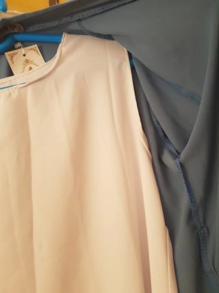 Vestido largo azul y blanco talla única