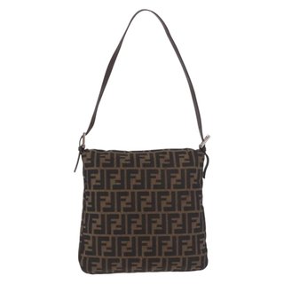 FENDI Zucca Canvas Mamma Baguette Shoulder Bag