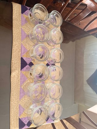 12 vasos cóctel marisco, 5 refresco y 2 jarrones