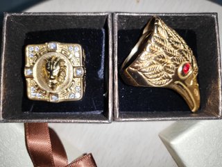 Anillos bañados en oro 18k león y águila