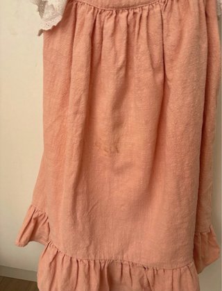 Vestido salmón con volantes talla 10