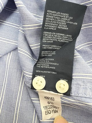 Camicia Tommy Hilfiger Uomo L Righe Azzurra