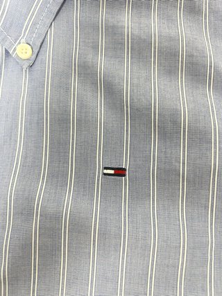 Camicia Tommy Hilfiger Uomo L Righe Azzurra