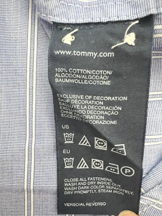 Camicia Tommy Hilfiger Uomo L Righe Azzurra