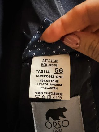 Giacca uomo Orso Store XL blu marino