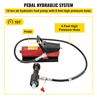 Expansor de Tubo de Escape Hidráulico, Tamaño de 4.1 a 10.8 cm, Incluye Bomba de Pedal de 10 T con 4 Matrices, 2 Estuches de Almacenamiento para Tubos de Cobre y Aluminio en Reparación de Automóviles