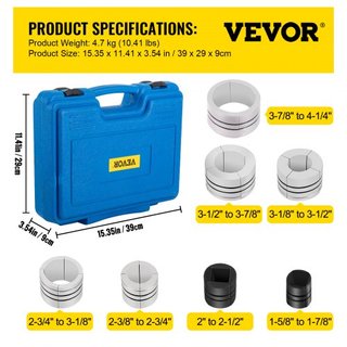 Expansor de Tubo de Escape Hidráulico, Tamaño de 4.1 a 10.8 cm, Incluye Bomba de Pedal de 10 T con 4 Matrices, 2 Estuches de Almacenamiento para Tubos de Cobre y Aluminio en Reparación de Automóviles