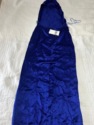 Vestido largo Zara azul con abertura