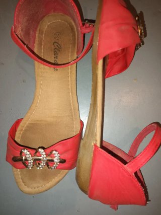 Sandalias Planas Mujer Clara's Talla 38 Coral
