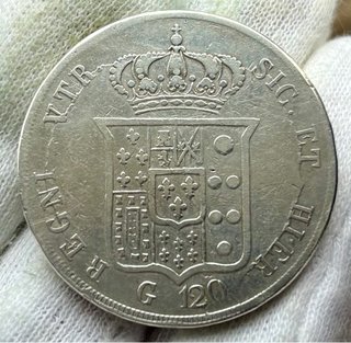 Moneda PLATA ITALIA 120 Grana 1856 Fernando II