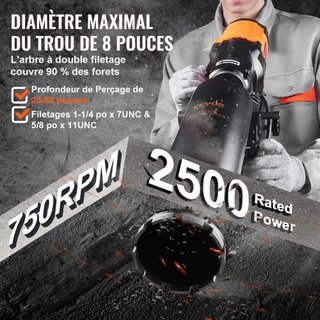 Máquina de perforación de núcleo de diamante húmedo y seco, equipo de perforación de concreto 3200W 750RPM