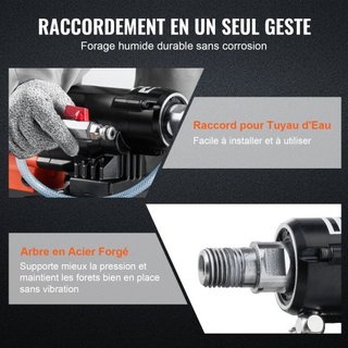 Máquina de perforación de núcleo de diamante húmedo y seco, equipo de perforación de concreto 3200W 750RPM