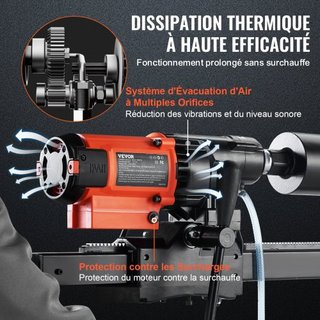 Máquina de perforación de núcleo de diamante húmedo y seco, equipo de perforación de concreto 3200W 750RPM