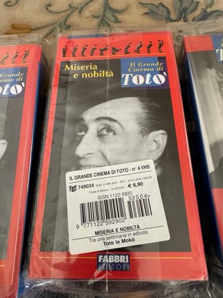 3 VHS Il Grande Cinema di Toto sigillate