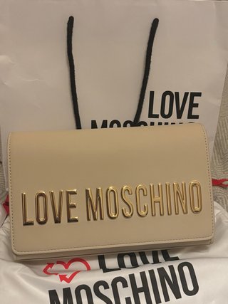 Bolso Moschino Dorado y Blanco