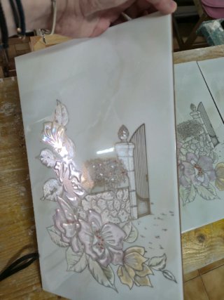 Azulejos decorativos vintage relieve floral