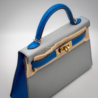 Bolso Hermes Kelly 20 Gris Azulado