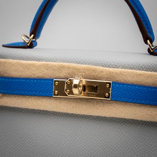 Bolso Hermes Kelly 20 Gris Azulado