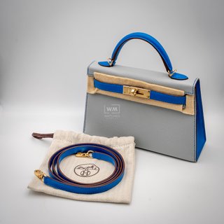Bolso Hermes Kelly 20 Gris Azulado