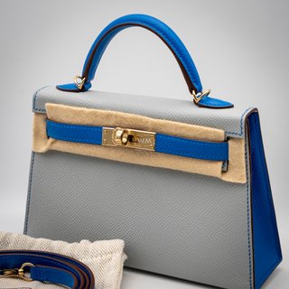 Bolso Hermes Kelly 20 Gris Azulado