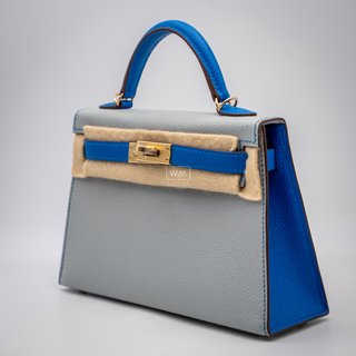 Bolso Hermes Kelly 20 Gris Azulado