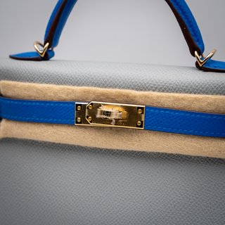 Bolso Hermes Kelly 20 Gris Azulado