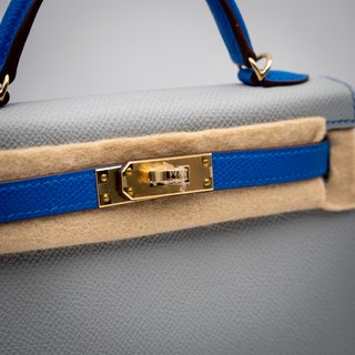 Bolso Hermes Kelly 20 Gris Azulado