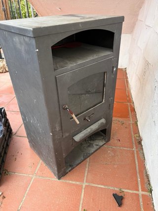 Chimenea Hierro Forjado Puerta Cristal