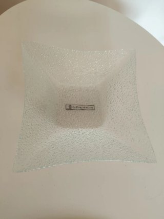 Centro de mesa cristal texturizado 24x24 cm