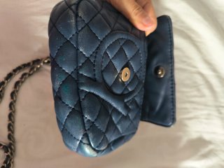 Bolso Purificación García Azul Dorado