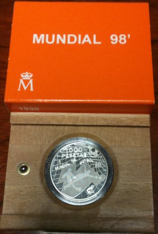 Moneda 1000 Pesetas Mundial Fútbol 98