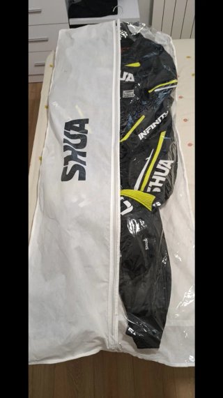 Mono de moto SHUA negro y amarillo talla 56