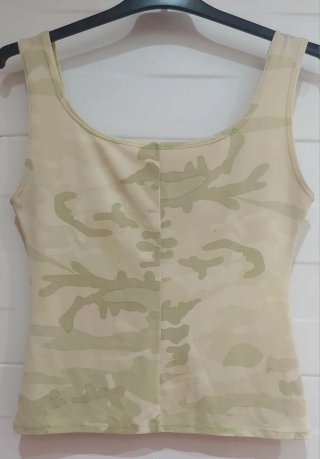 Camiseta tirantes crema/verde