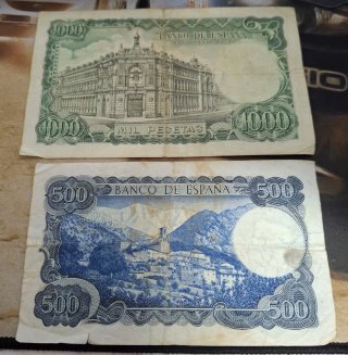 Lote 2 Billetes 500 y 1000 Pesetas 1971