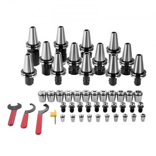 Juego de Portacuchillas CAT40 Collet ER 16/32, 35 PCs, Portacuchillas SLN FMB ER16/32 APU, Chuck de Collet de Acero Resorte con 10 Estudiantes de Extracción y 3 Llaves, para Fresadoras, Prensas de...