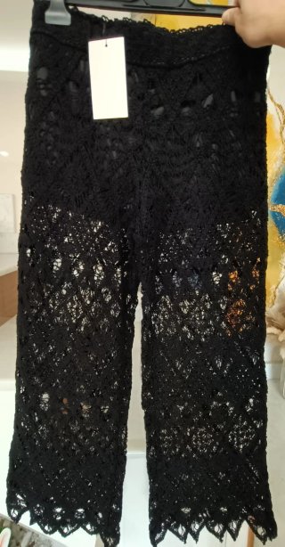 Pantaloni Zara Crochet Neri