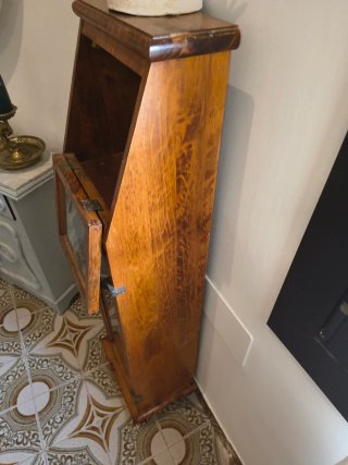Vintage Mueble madera CD/Multimedia con cristal