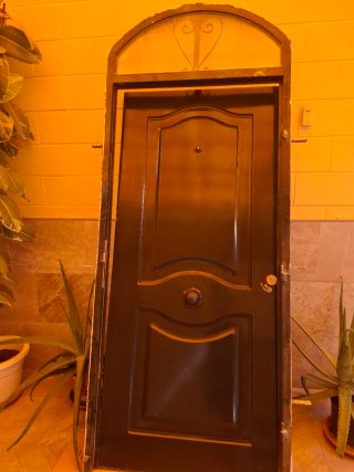 Puerta de seguridad verde