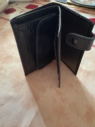 Cartera monedero caballero piel negra