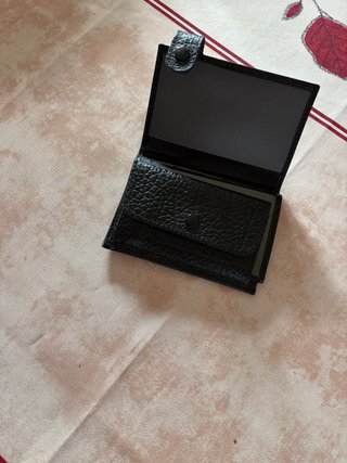 Cartera monedero caballero piel negra