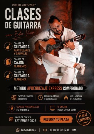Clases de guitarra, Guitarra flamenca y Cajón