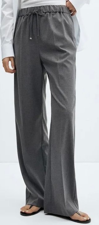 Pantalón Mango Talla L Gris Oscuro