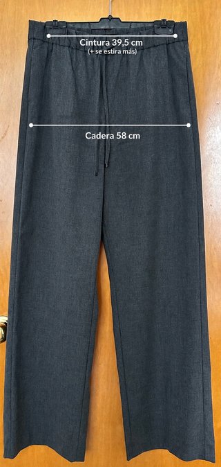 Pantalón Mango Talla L Gris Oscuro