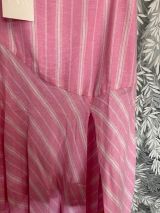 Falda lino rosa Zara talla M