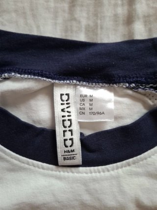 Camiseta niña manga ranglan blanca y azul