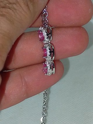 Colgante Plata Zafiro Rosa